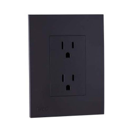 TOMA CORRIENTE BOBLE NOVA NEGRO MATE