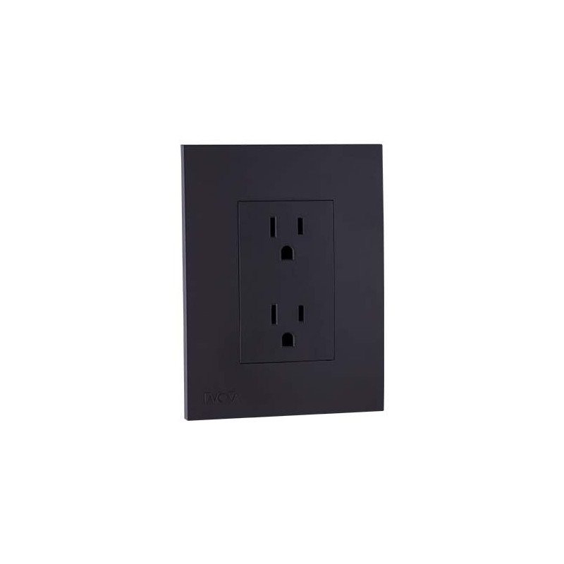 TOMA CORRIENTE BOBLE NOVA NEGRO MATE