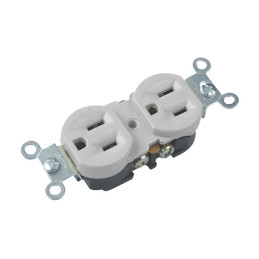 TOMACORRIENTE DOBLE TIPO LEVINTON BLANCO