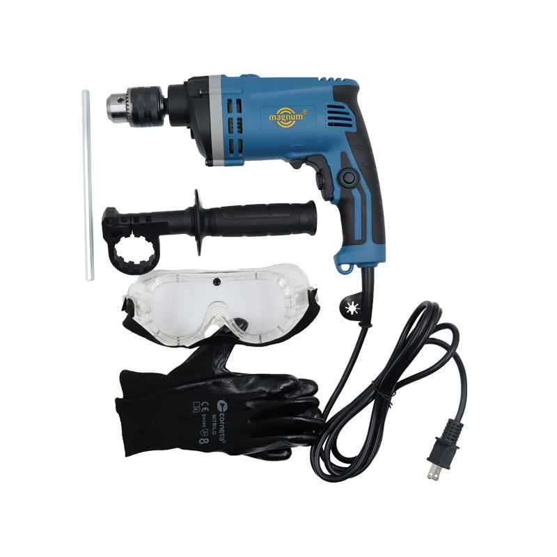 COMBO TALADRO PROFESIONAL 710W + GAFA + GUANTES