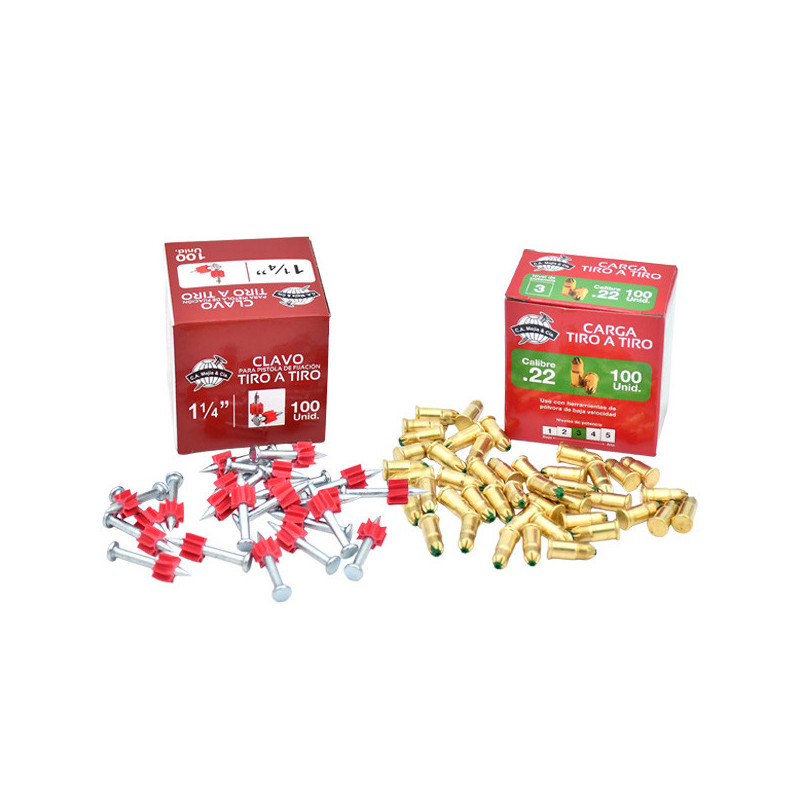 CLAVO 1" PARA PISTOLA+CARGA TIRO A TIRO