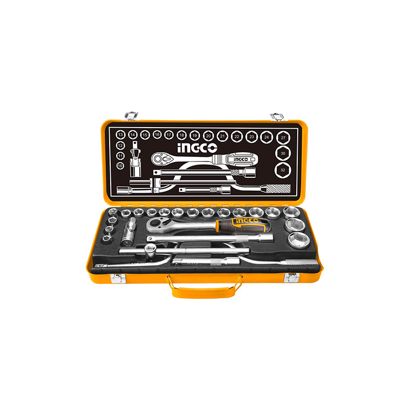 JUEGO COPAS RATCHET 1/2'' MILIMÉTRICO X 24 PZS